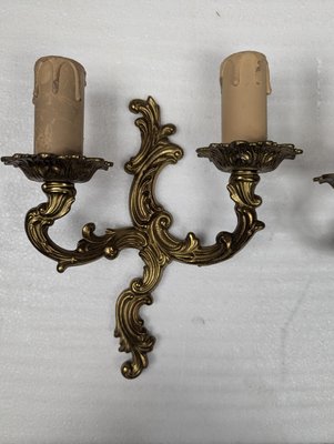 Small Louis XV Rocaille Style Bronze Wall Lights, Set of 2-HLV-2024369