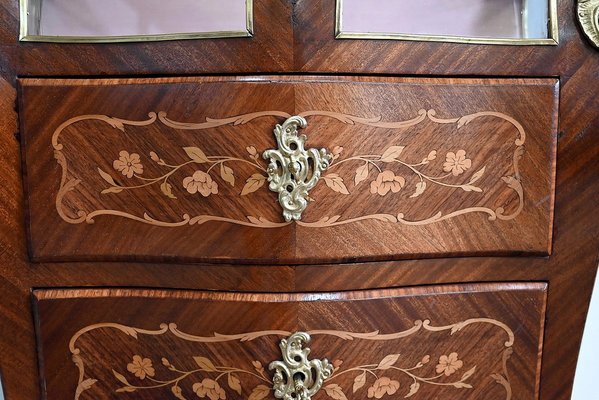 Small Louis XV Style Mahogany Showcase Dresser, 19th Century-RVK-1394781