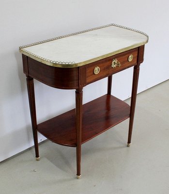 Small Louis XVI Console Table in Mahogany and Marble-RVK-951447