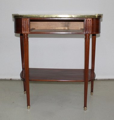 Small Louis XVI Console Table in Mahogany and Marble-RVK-951447