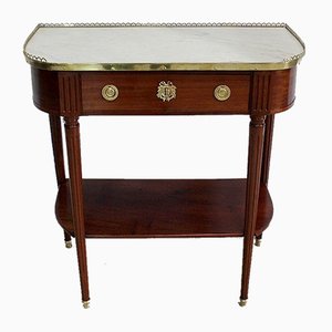 Small Louis XVI Console Table in Mahogany and Marble-RVK-951447