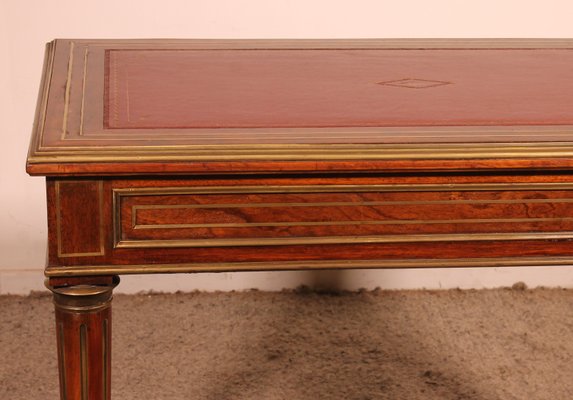 Small Louis XVI Flat Desk in Speckled Mahogany-HPU-2019828