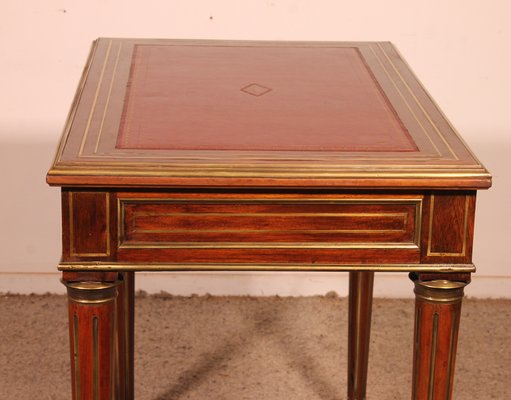 Small Louis XVI Flat Desk in Speckled Mahogany-HPU-2019828