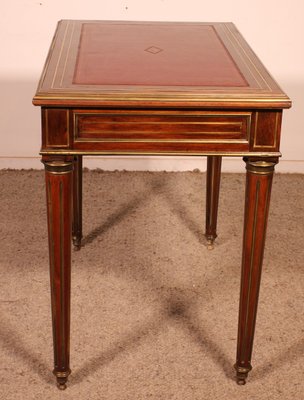 Small Louis XVI Flat Desk in Speckled Mahogany-HPU-2019828