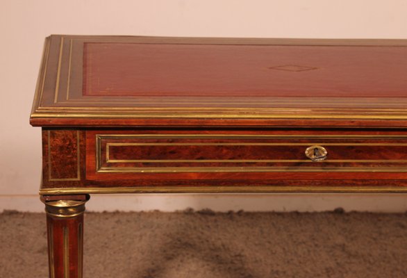 Small Louis XVI Flat Desk in Speckled Mahogany-HPU-2019828