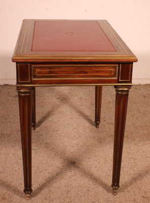 Small Louis XVI Flat Desk in Speckled Mahogany-HPU-2019828