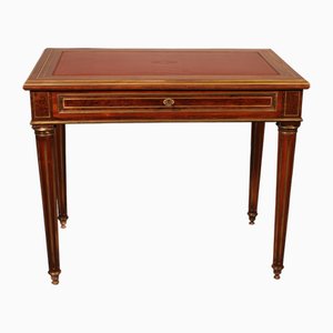 Small Louis XVI Flat Desk in Speckled Mahogany-HPU-2019828