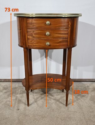 Small Louis XVI Mahogany Drum Table-RVK-1777874