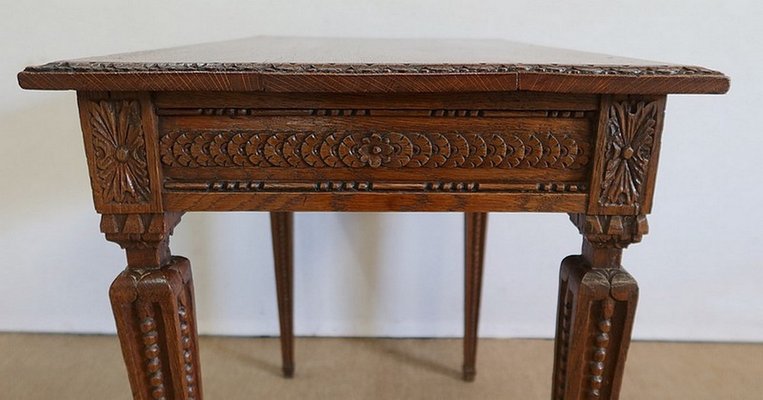 Small Louis XVI Side Table in Solid Oak, 1900-RVK-1337979