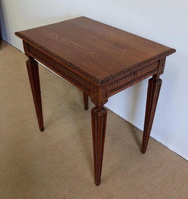 Small Louis XVI Side Table in Solid Oak, 1900-RVK-1337979