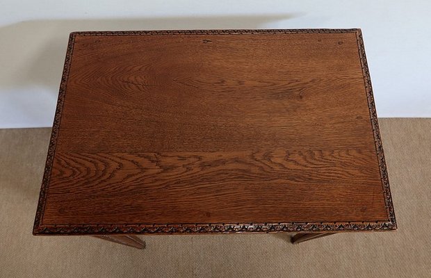 Small Louis XVI Side Table in Solid Oak, 1900-RVK-1337979