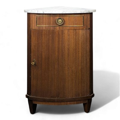 Small Louis XVI Style Corner Buffet in Mahogany-HLV-2024361