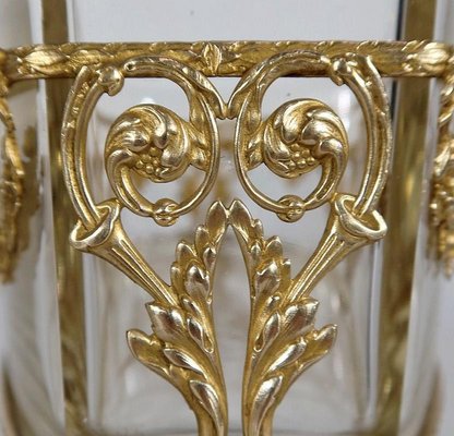 Small Louis XVI Style Glass and Brass Planter, 1900s-RVK-1257020