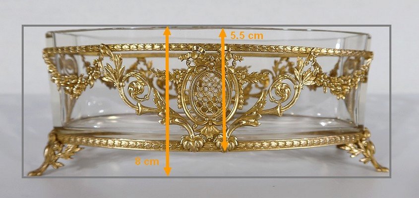 Small Louis XVI Style Glass and Brass Planter, 1900s-RVK-1257020