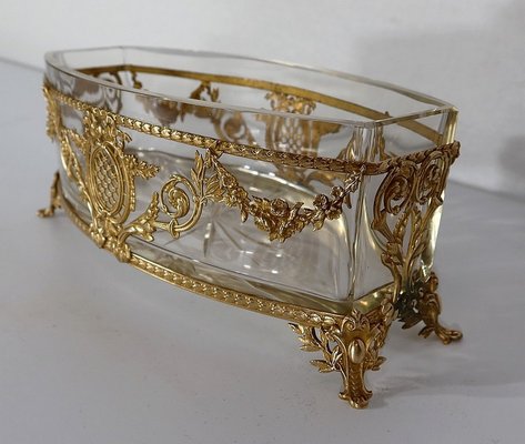 Small Louis XVI Style Glass and Brass Planter, 1900s-RVK-1257020