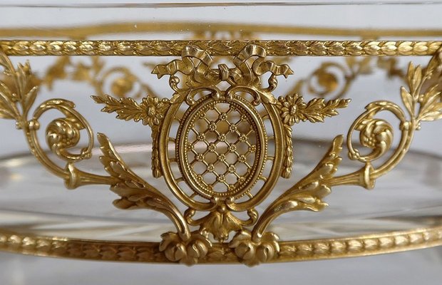 Small Louis XVI Style Glass and Brass Planter, 1900s-RVK-1257020