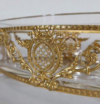 Small Louis XVI Style Glass and Brass Planter, 1900s-RVK-1257020