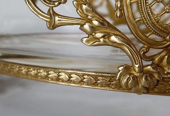 Small Louis XVI Style Glass and Brass Planter, 1900s-RVK-1257020