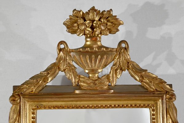 Small Louis XVI Style Golden Wood Mirror-RVK-1395857