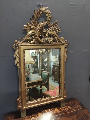 Small Louis XVI Style Mirror in Golden Wood-IBO-1193123