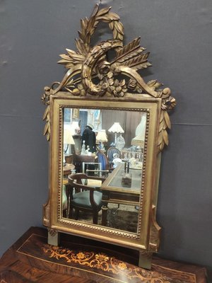 Small Louis XVI Style Mirror in Golden Wood-IBO-1193123