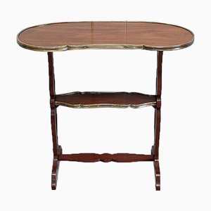 Small Louis XVI Style Trolley Table in Kidney Shape with Mahogany Veneer, Late 19th Century-RVK-930985