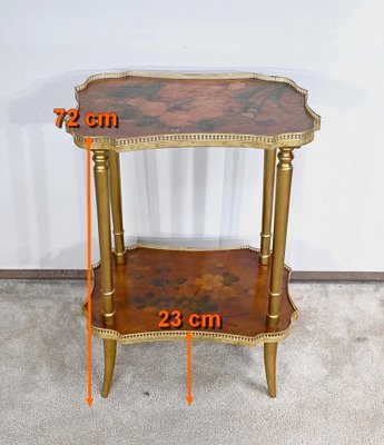 Small Lounge Table in Moucheté Cedar with Painted Decor, 1920s-RVK-1705666