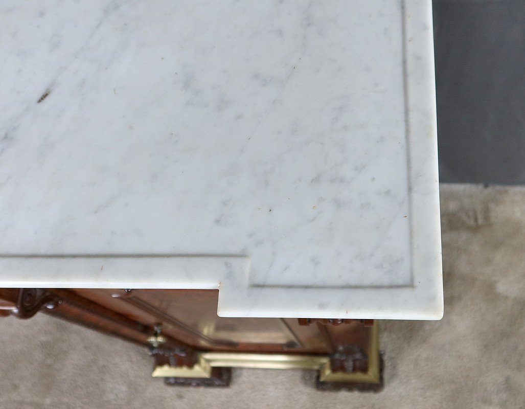 Small Mahogany Buffet with Marble Top