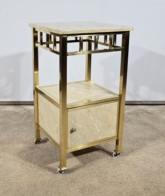 Small Marble and Brass Bedroom Table-RVK-1793615