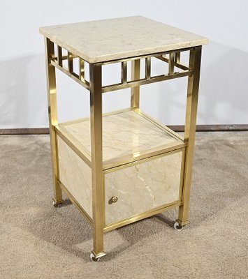 Small Marble and Brass Bedroom Table-RVK-1793615