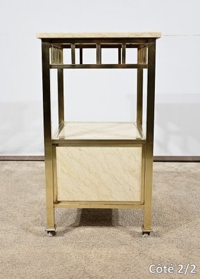 Small Marble and Brass Bedroom Table-RVK-1793615