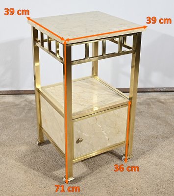 Small Marble and Brass Bedroom Table-RVK-1793615