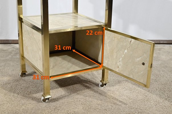 Small Marble and Brass Bedroom Table-RVK-1793615