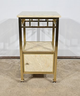 Small Marble and Brass Bedroom Table-RVK-1793615