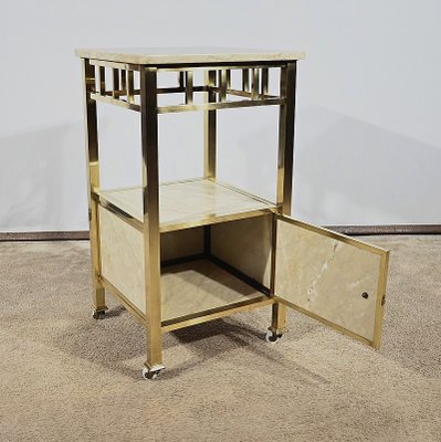 Small Marble and Brass Bedroom Table-RVK-1793615