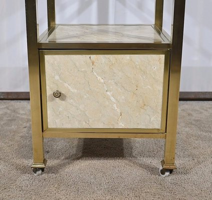 Small Marble and Brass Bedroom Table-RVK-1793615