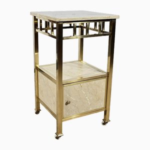 Small Marble and Brass Bedroom Table-RVK-1793615