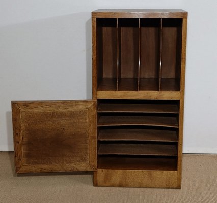 Small Massive Oak Filler Cabinet, 1950s-RVK-1312987