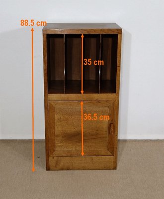 Small Massive Oak Filler Cabinet, 1950s-RVK-1312987