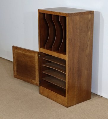 Small Massive Oak Filler Cabinet, 1950s-RVK-1312987