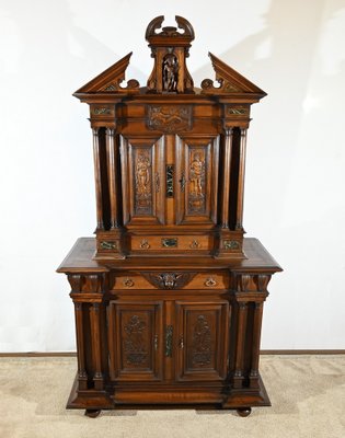 Small Mid-19th Century Renaissance Style 2-Body Buffet in Walnut-RVK-1800407