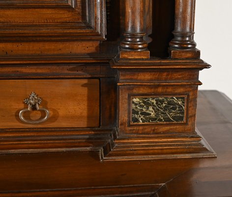 Small Mid-19th Century Renaissance Style 2-Body Buffet in Walnut-RVK-1800407