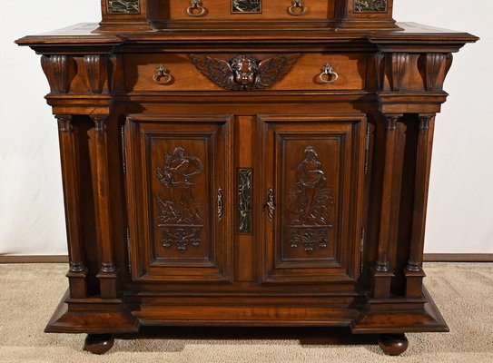 Small Mid-19th Century Renaissance Style 2-Body Buffet in Walnut-RVK-1800407