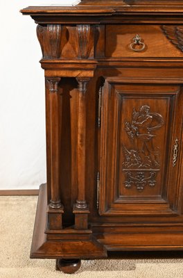 Small Mid-19th Century Renaissance Style 2-Body Buffet in Walnut-RVK-1800407