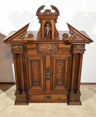 Small Mid-19th Century Renaissance Style 2-Body Buffet in Walnut-RVK-1800407