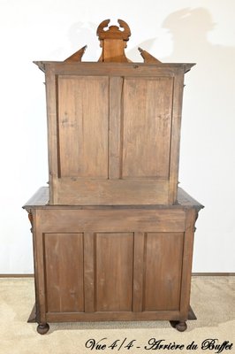 Small Mid-19th Century Renaissance Style 2-Body Buffet in Walnut-RVK-1800407