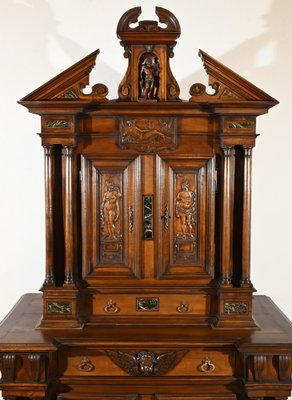 Small Mid-19th Century Renaissance Style 2-Body Buffet in Walnut-RVK-1800407