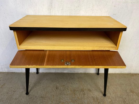 Small Mid-Century Cabinet in Wood and Brass-GPQ-1791291