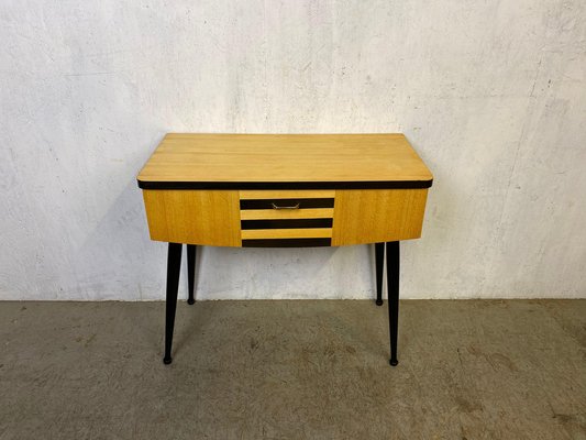 Small Mid-Century Cabinet in Wood and Brass-GPQ-1791291