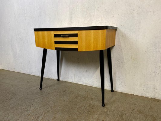 Small Mid-Century Cabinet in Wood and Brass-GPQ-1791291